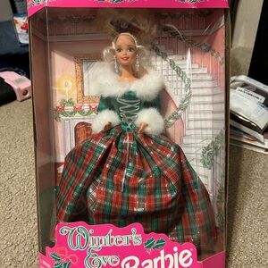 Barbie in Festive Green and Red Plaid Gown
